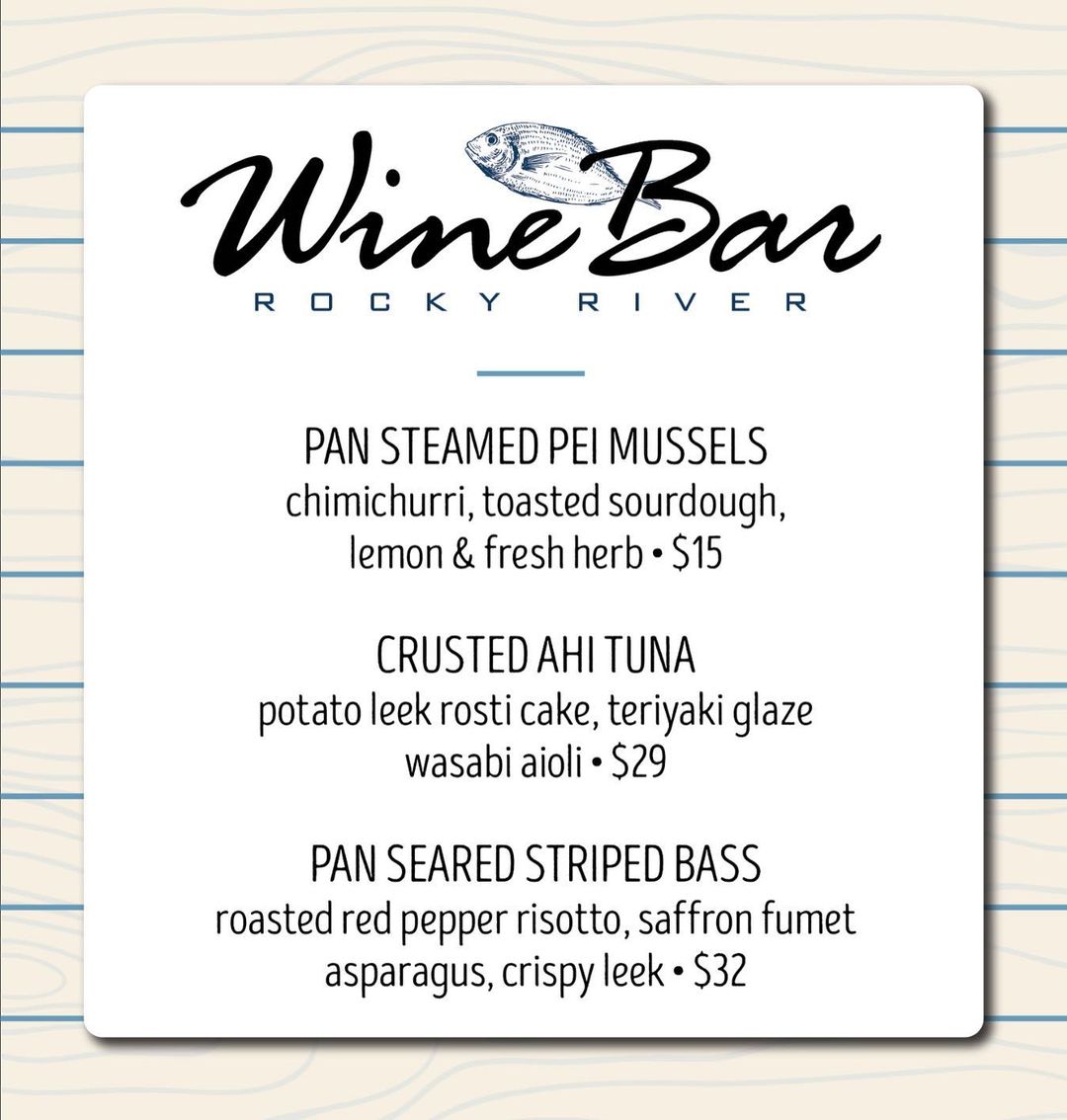 Seafood Specials at Wine Bar